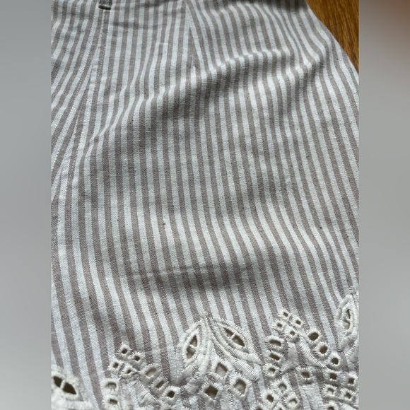 JOHNNY WAS Women Ciana Embroidered High Waist Stripe Paper Bag Short - Picture 6 of 6